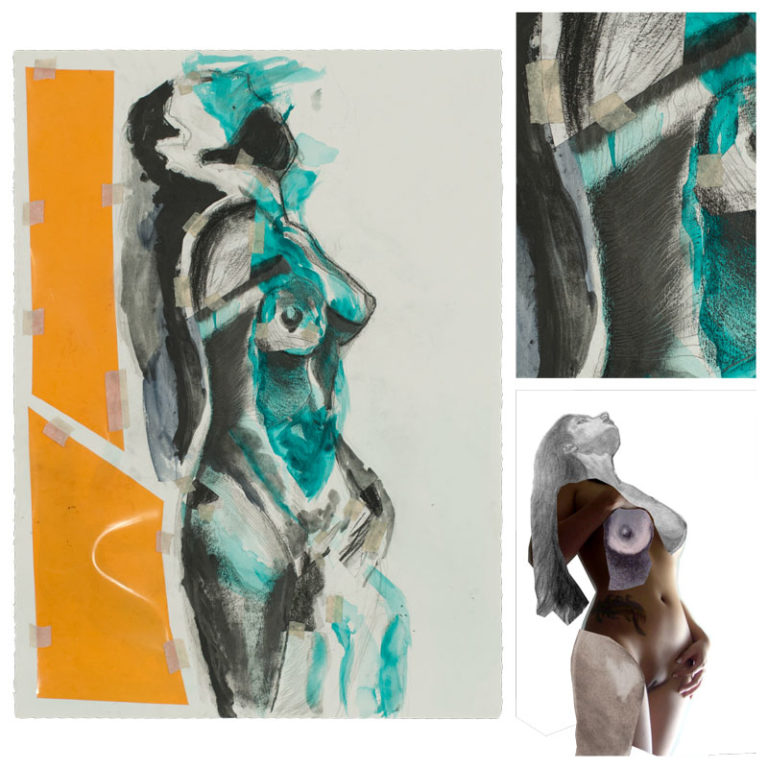 figure drawing collage
